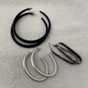Three Pair Of Large Fashion Earrings